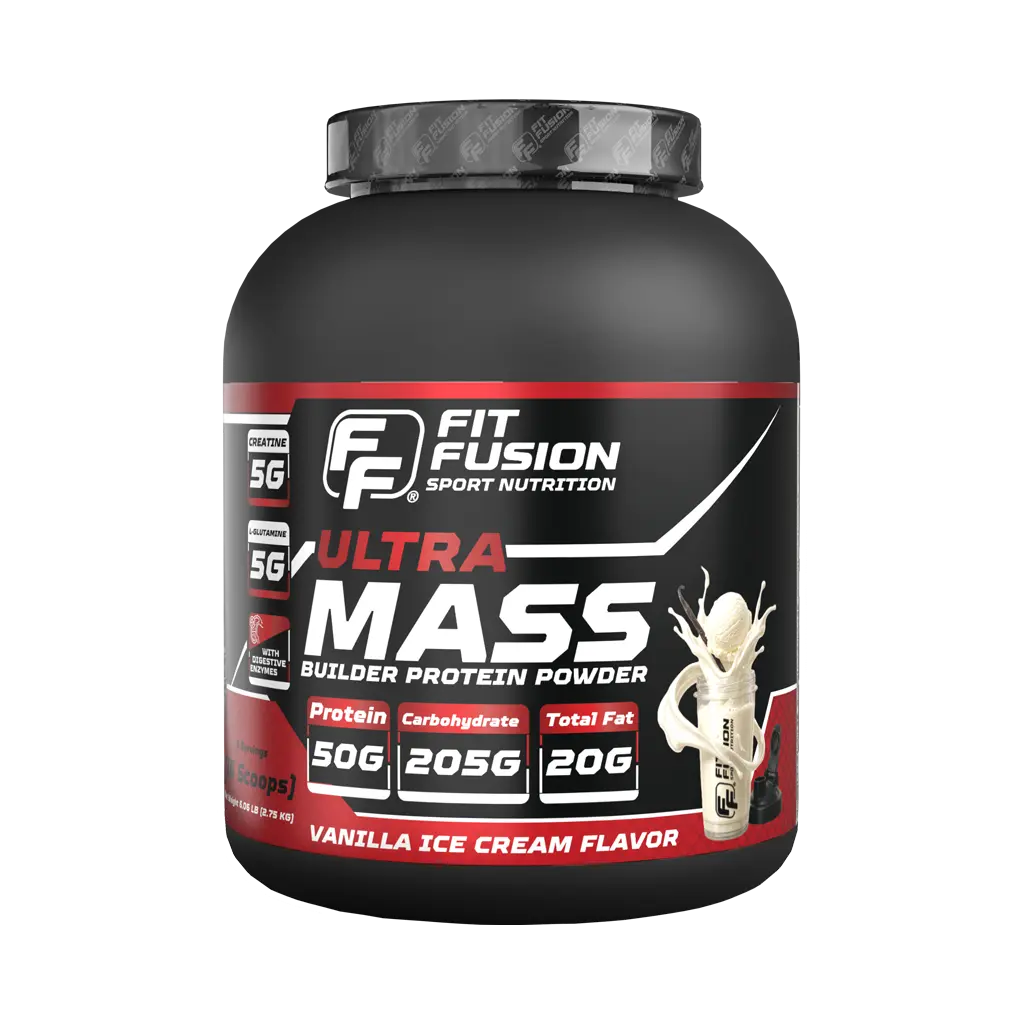 FitFusion Ultra Mass Vanilla Ice Cream [2.75 kg] Bottle 8 Servings