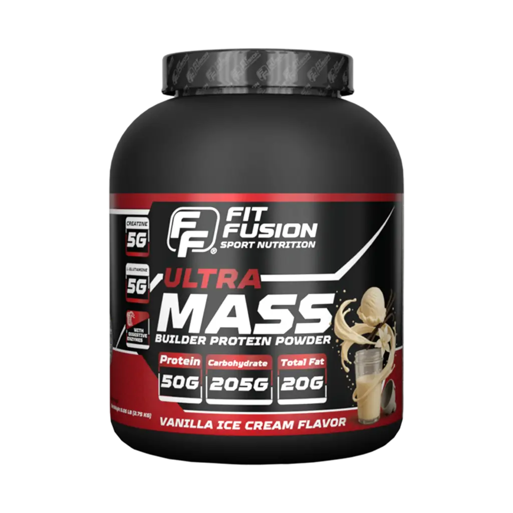 FitFusion Ultra Mass Vanilla Ice Cream [2.75 kg] Bottle 8 Servings