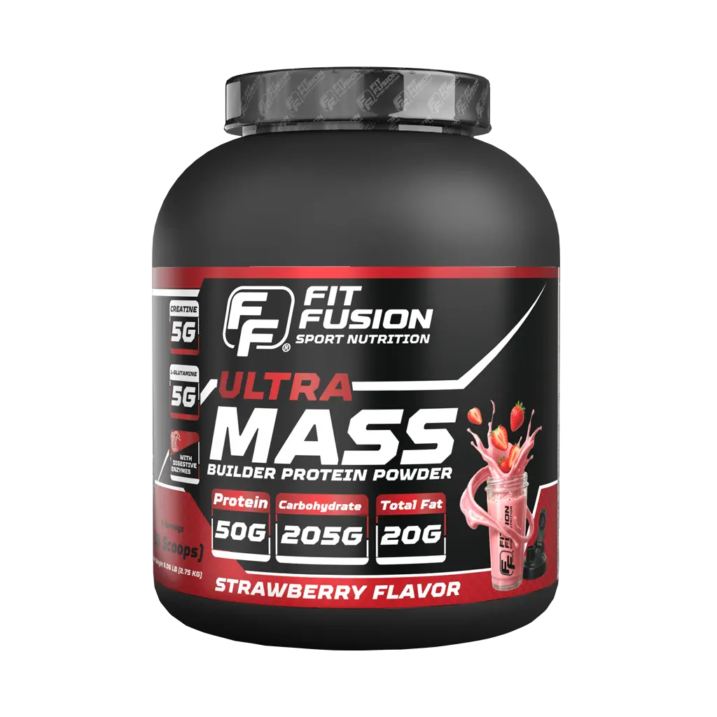 FitFusion Ultra Mass Strawberry [2.75 kg] Bottle 8 Servings