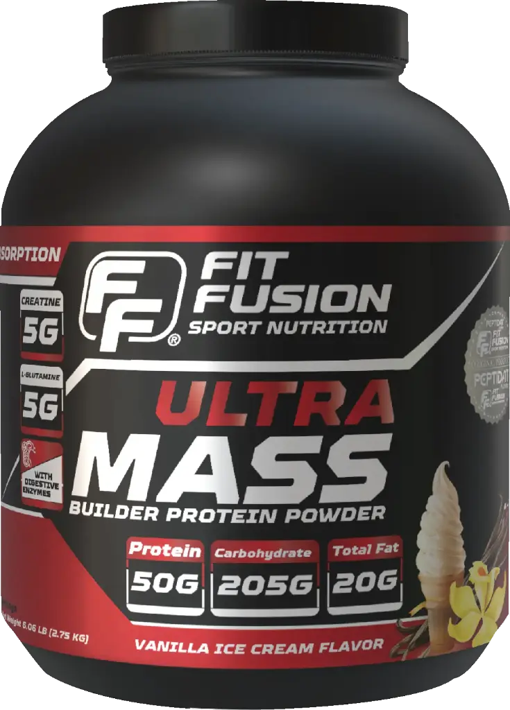 Ultra Mass Protein Powder 5.42KG Vanilla Ice-Cream Flavor 90-Servings ...