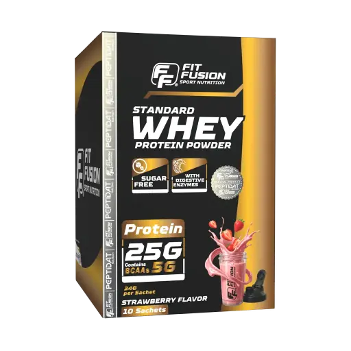 [FP008] FitFusion Standard Whey Protein Strawberry [34g] Box 10 Sachets